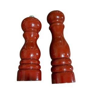 Peugeot France Salt & Pepper Mill Grinder Set Deep Red 12” Pepper & 9” Salt